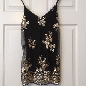 Black and gold tank dress. Never worn.